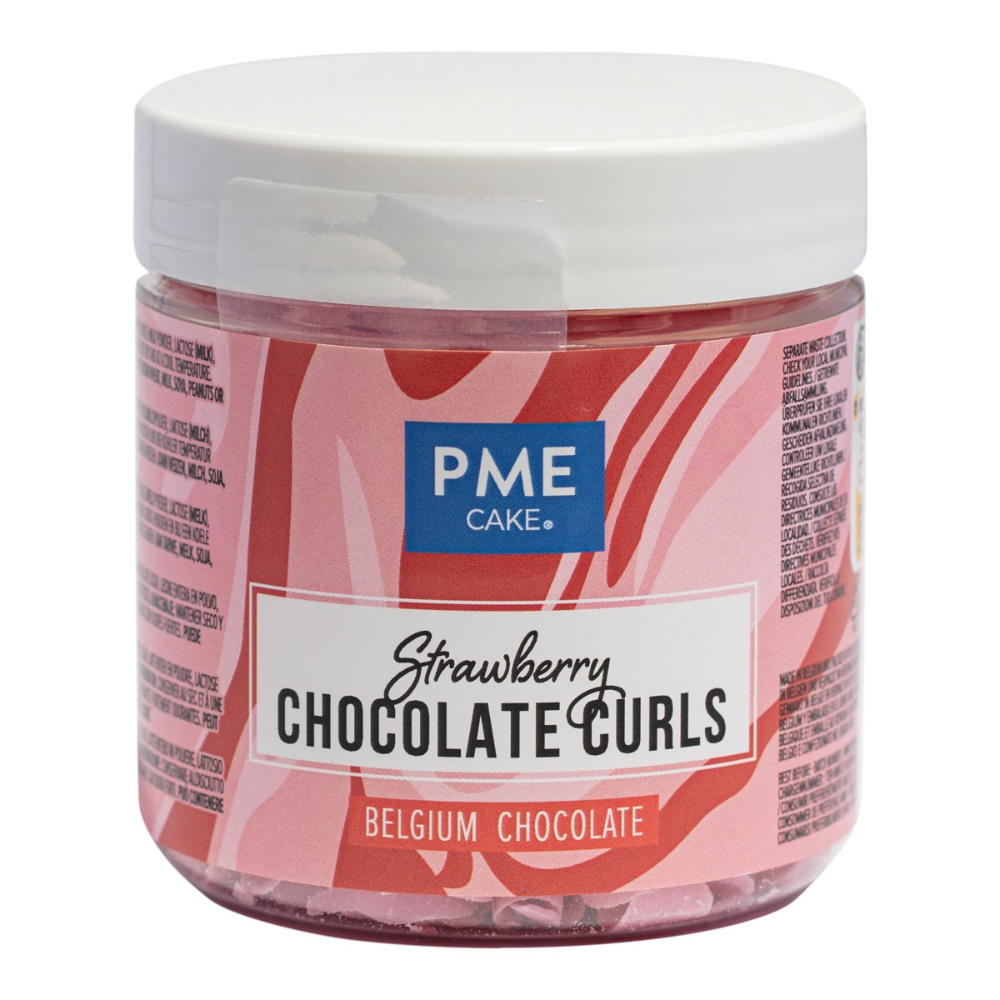 PME Strawberry - Belgian Chocolate Curls 85g