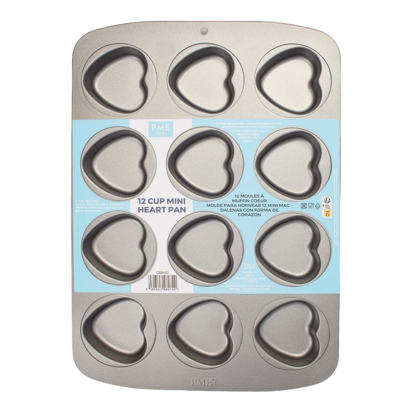 PME 12 Cup Mini Heart Non-Stick Baking Pan