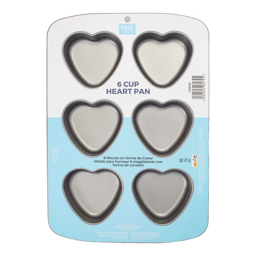 PME 6 Cup Heart Non-Stick Baking Pan