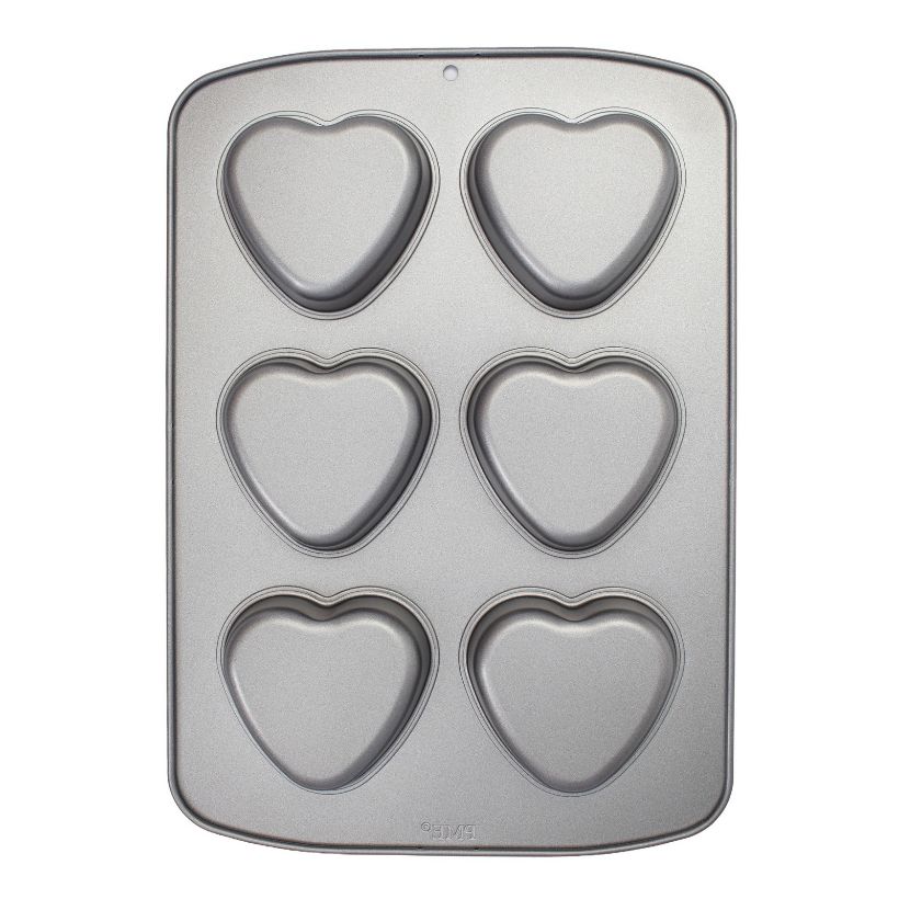 PME 6 Cup Heart Non-Stick Baking Pan
