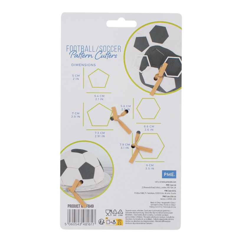 PME Football Pattern Cutters - Set of 4