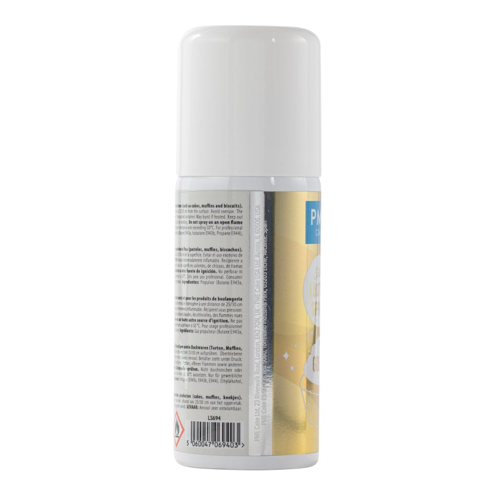 PME Gold Edible Lustre Spray Icing Colouring