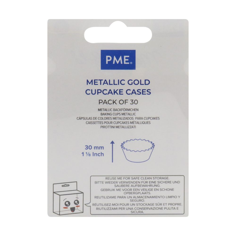 PME Metallic Cupcake Cases x 30 - Gold