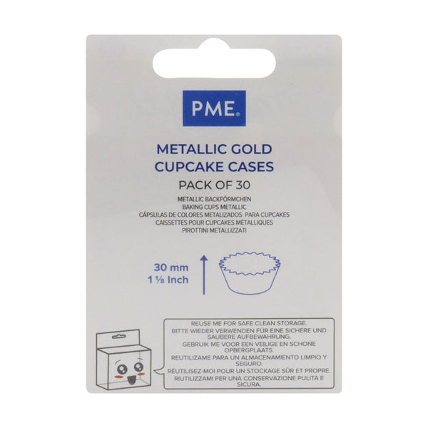 PME Metallic Cupcake Cases x 30 - Gold