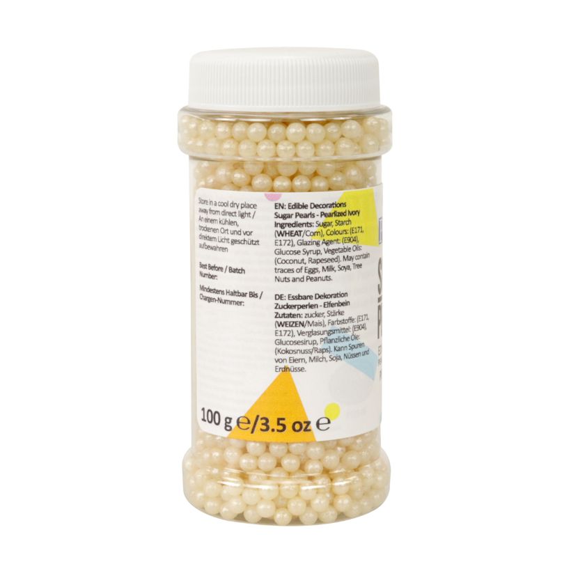PME Ivory - 4mm Pearlised Sugar Pearls 100g