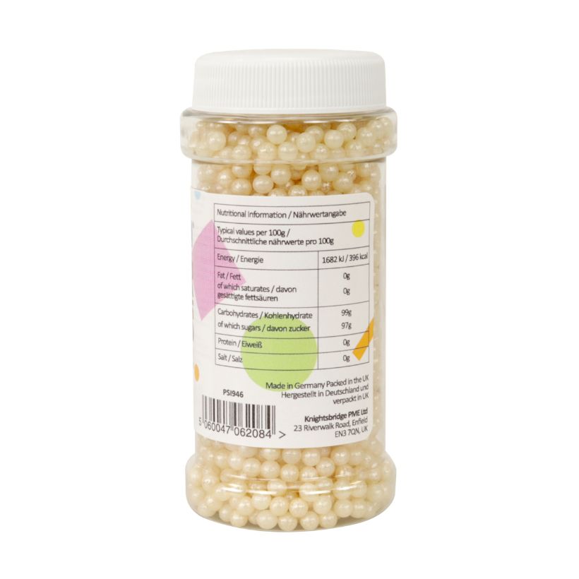 PME Ivory - 4mm Pearlised Sugar Pearls 100g