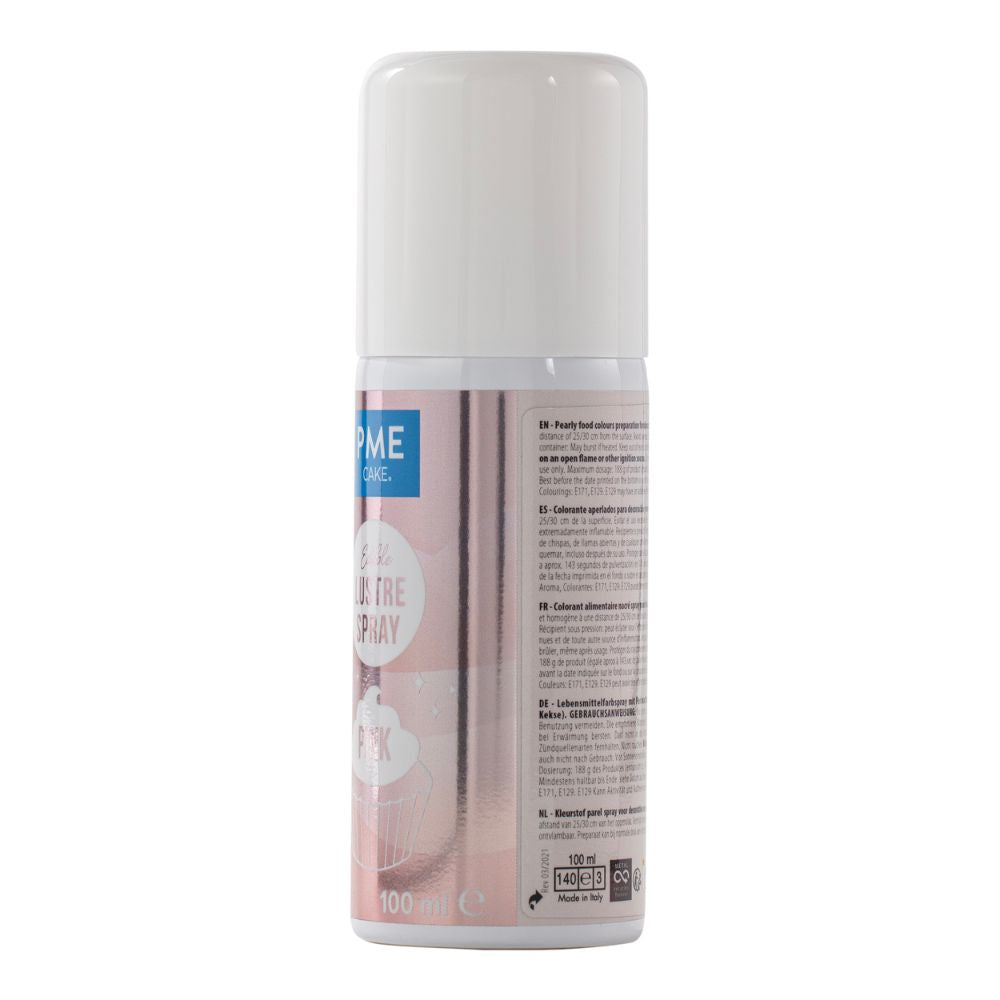 PME Pink Edible Lustre Spray Icing Colouring 100ml