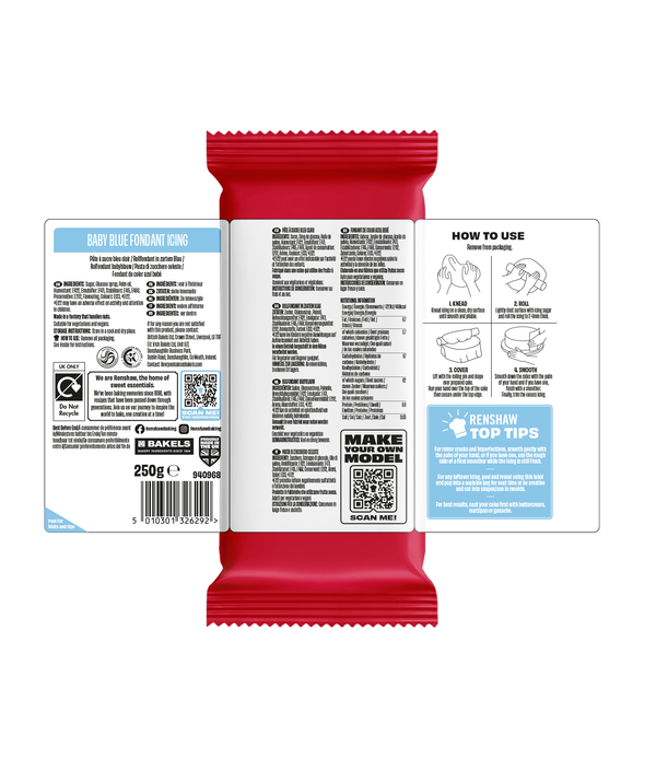 Renshaw Baby Blue - Just Roll With It Sugarpaste Fondant Icing 250g
