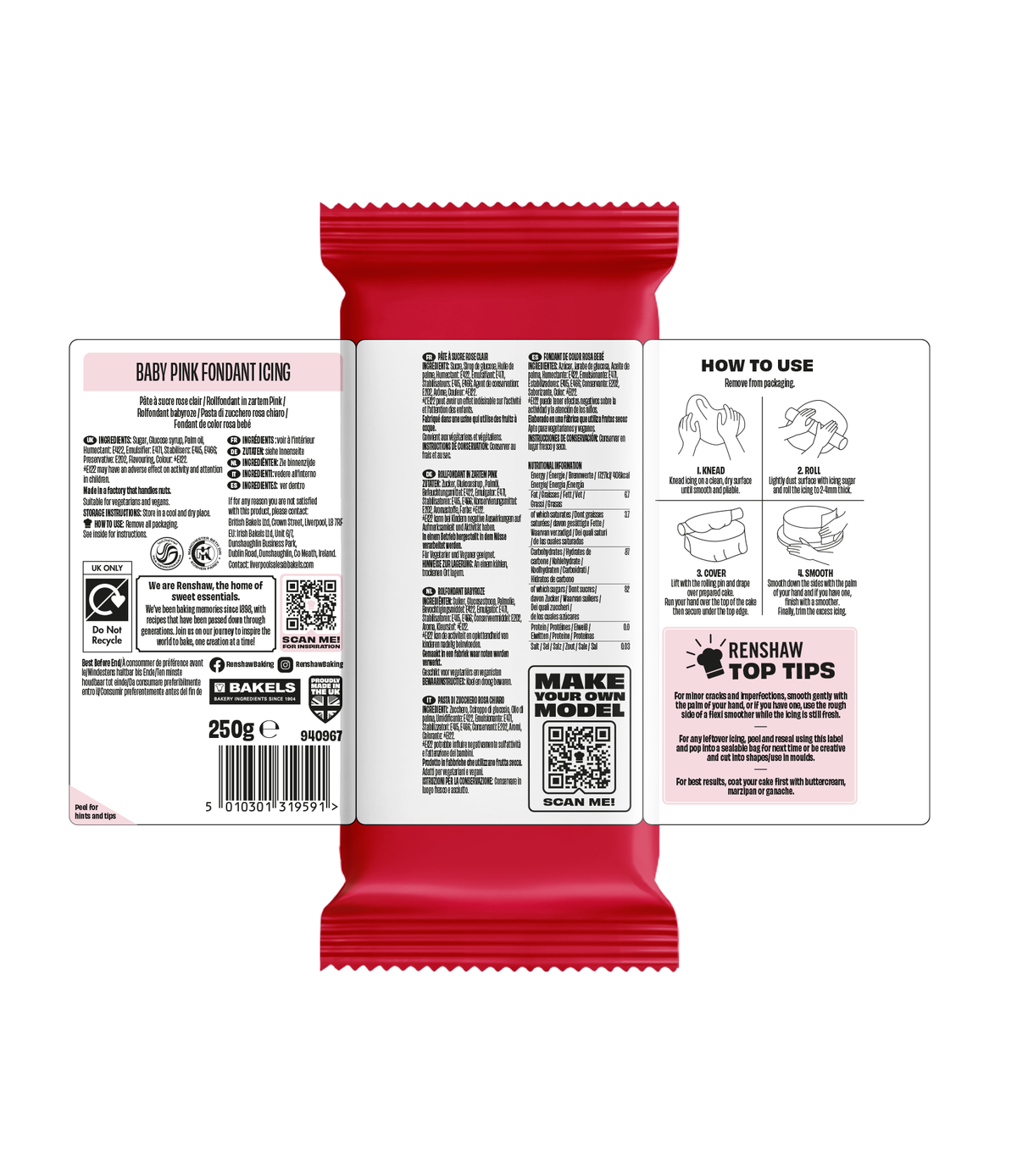 Renshaw Baby Pink - Just Roll With It Sugarpaste Fondant Icing 250g
