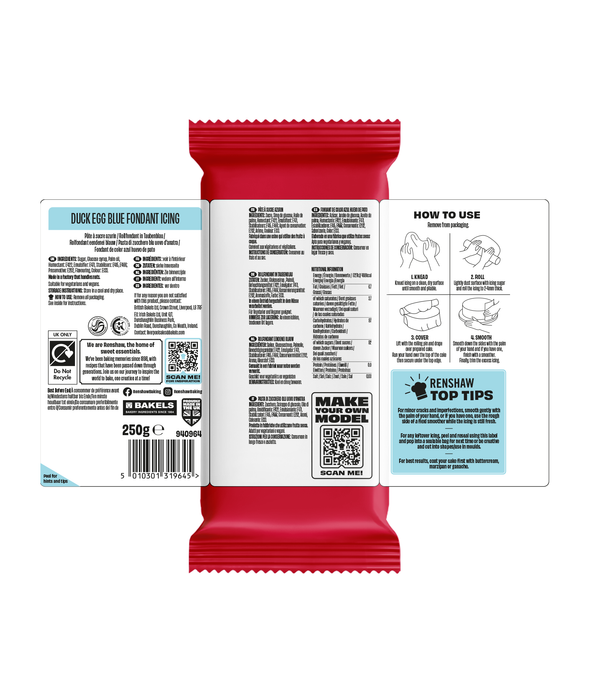 Renshaw Duck Egg Blue - Just Roll With It Sugarpaste Fondant Icing 250g