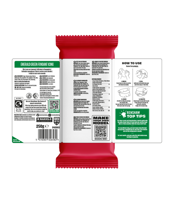 Renshaw Emerald Green - Just Roll With It Sugarpaste Fondant Icing 250g