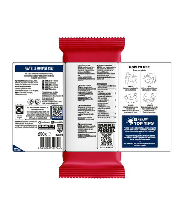 Renshaw Navy Blue - Just Roll With It Sugarpaste Fondant Icing 250g
