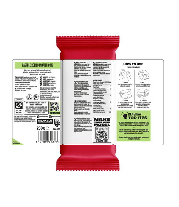 Renshaw Pastel Green - Just Roll With It Sugarpaste Fondant Icing 250g