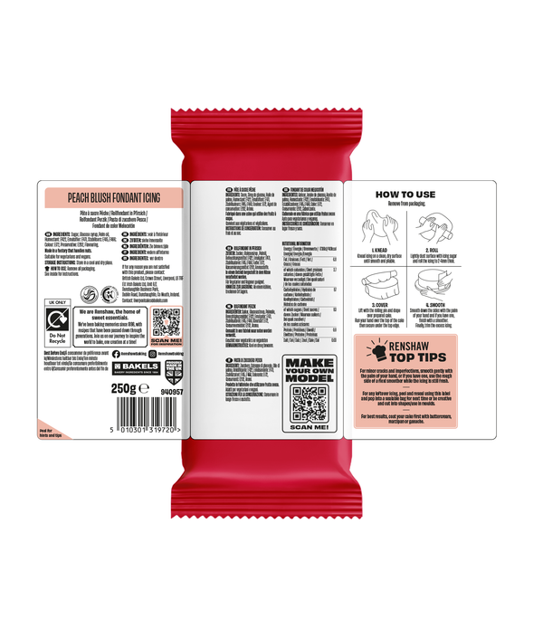 Renshaw Peach Blush - Just Roll With It Sugarpaste Fondant Icing 250g