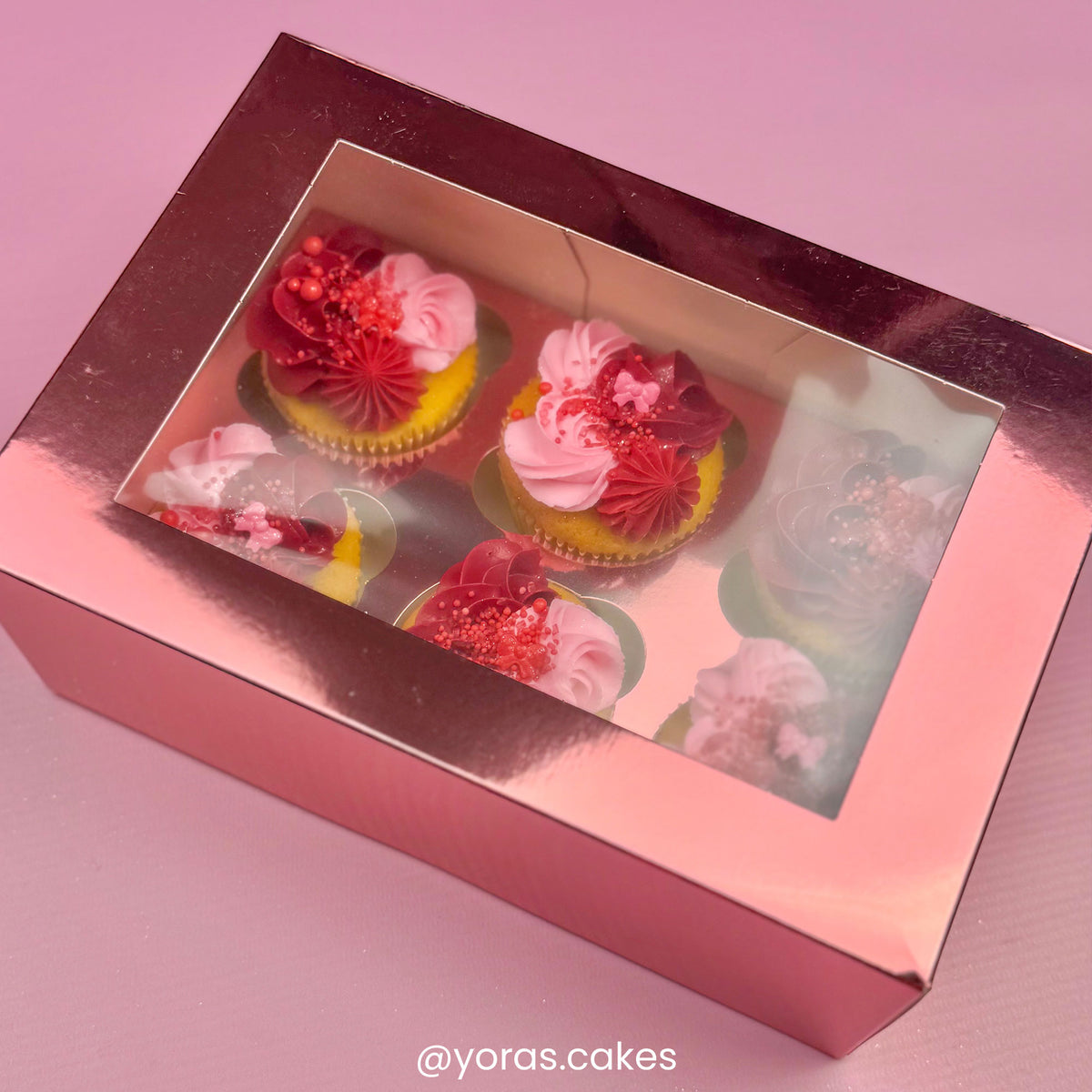 Simply Making Pink Metallic Cupcake Box Pack Of 2