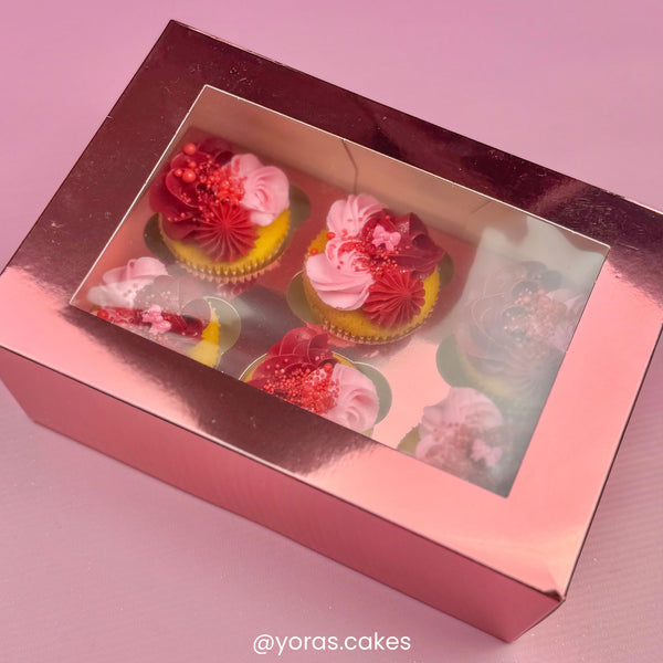 Simply Making Pink Metallic Cupcake Box Pack Of 2