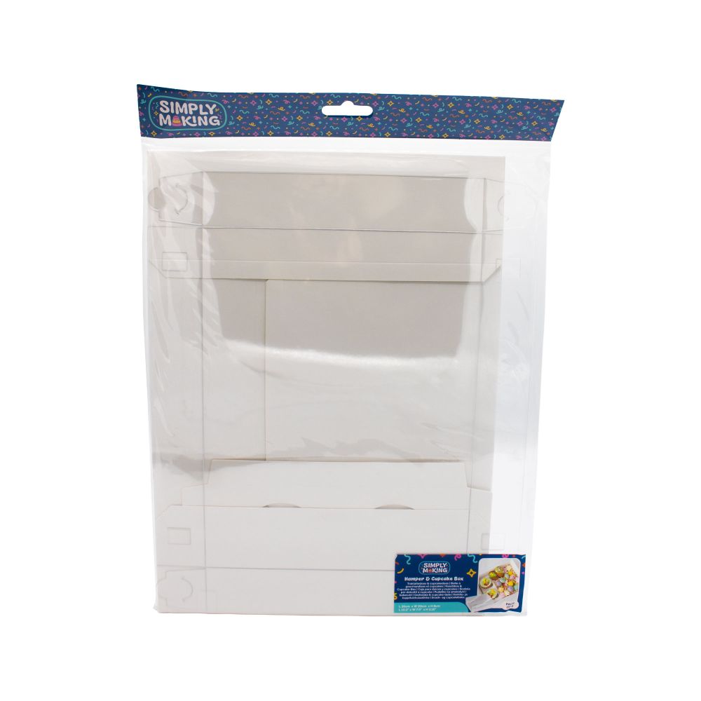 Simply Making 3" Deep White Hamper & Cupcake Box (Pack of 2)