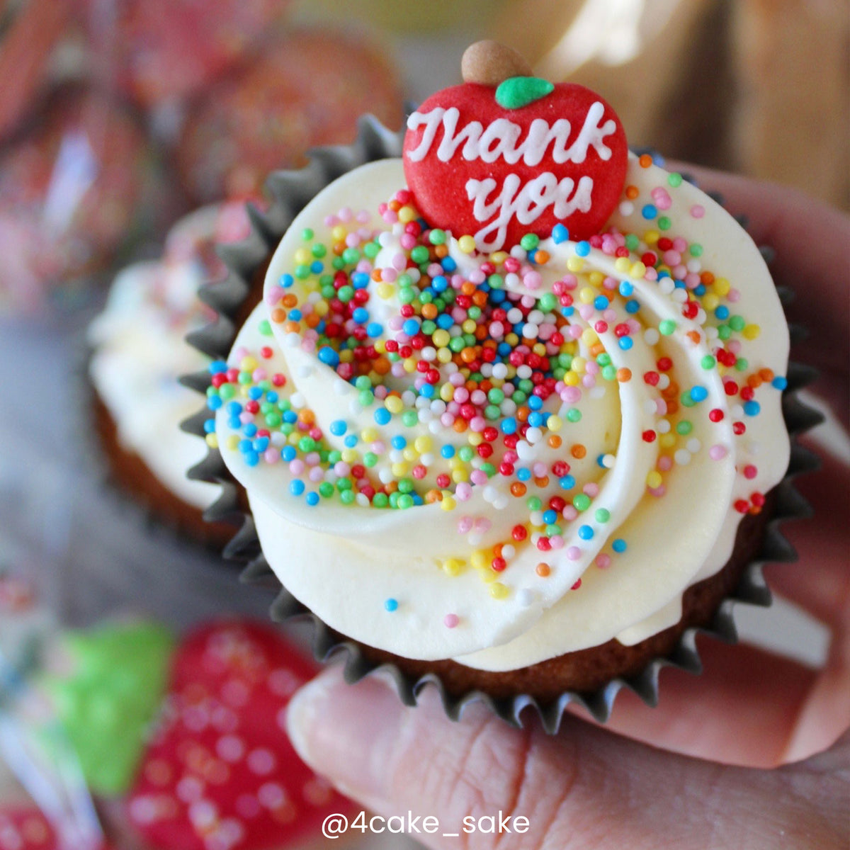 Culpitt Thank You Apple Edible Sugar Toppers Set Of 12