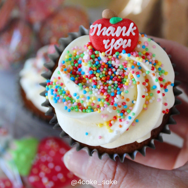 Culpitt Thank You Apple Edible Sugar Toppers Set Of 12