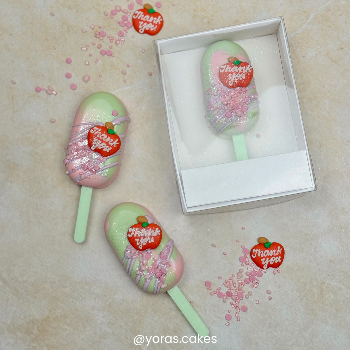 Culpitt Thank You Apple Edible Sugar Toppers Set Of 12