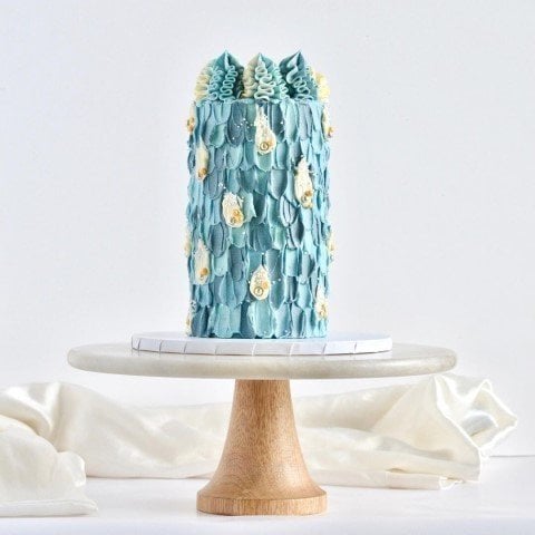 Abstract Blue Palette Knife Cake