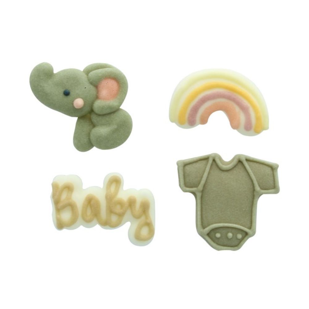 Culpitt Baby Green Edible Sugar Toppers Set Of 12