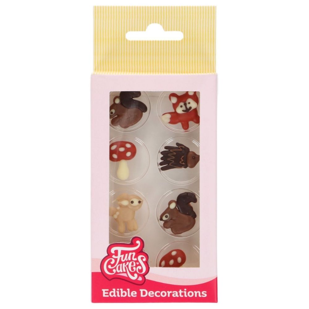 FunCakes Fall Animals Chocolate Decorations Set of 8