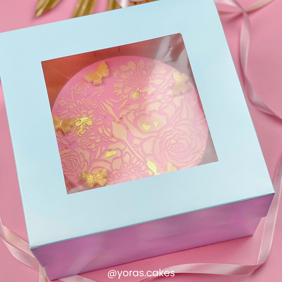 Simply Making Baby Blue Square Matt Finish Cake Box With Window