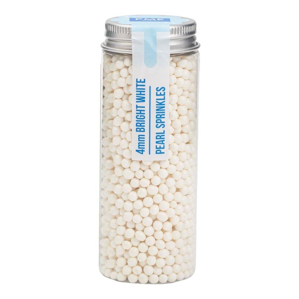 PME 4mm Bright White Pearl Sprinkles 74g