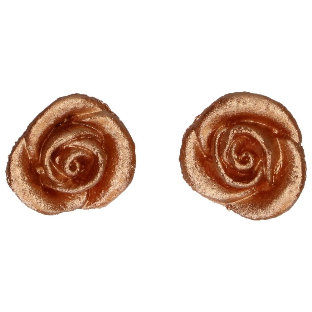 FunCakes Bronze Gold Roses Sugarpaste Decorations Set of 6