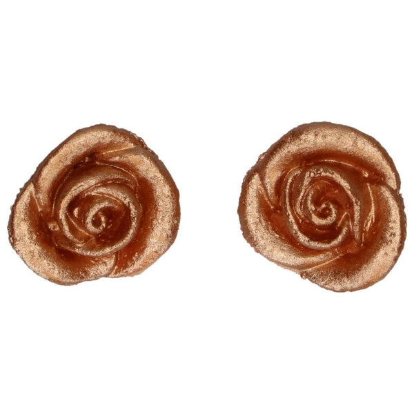 FunCakes Bronze Gold Roses Sugarpaste Decorations Set of 6