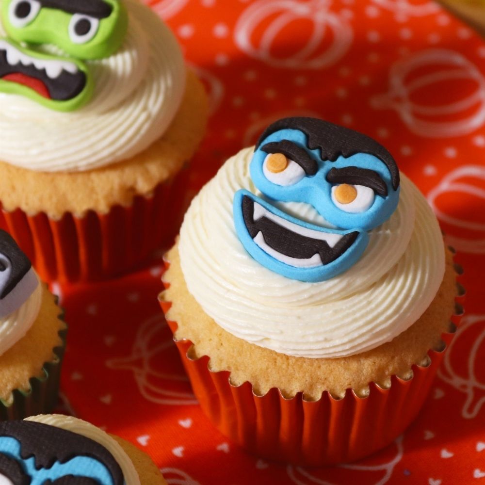 PME Monster Faces Halloween Edible Cake Decorations Set of 12