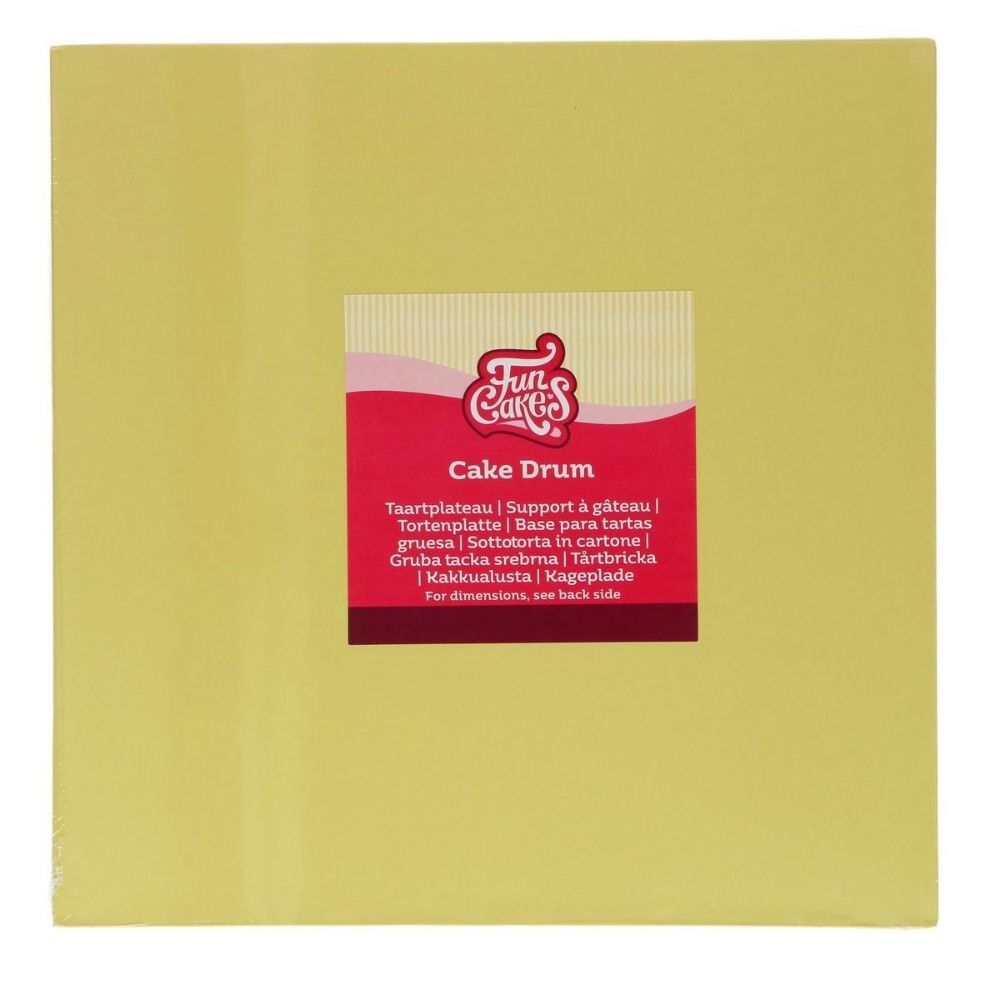 FunCakes 12mm Pastel Yellow Square Cake Drum Board
