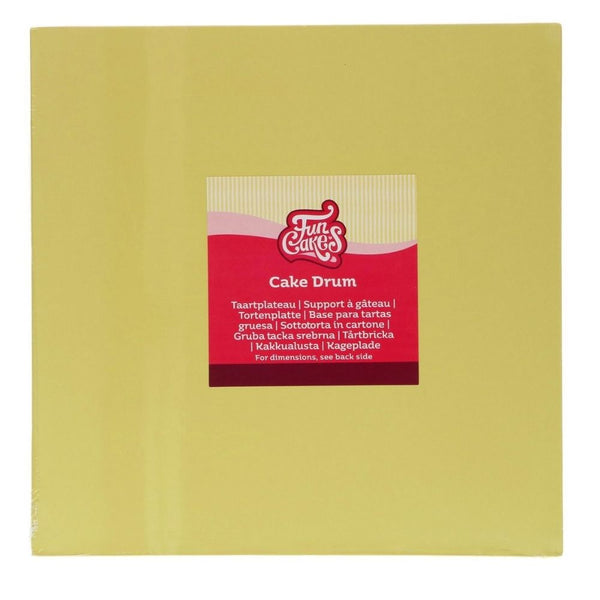 FunCakes 12mm Pastel Yellow Square Cake Drum Board