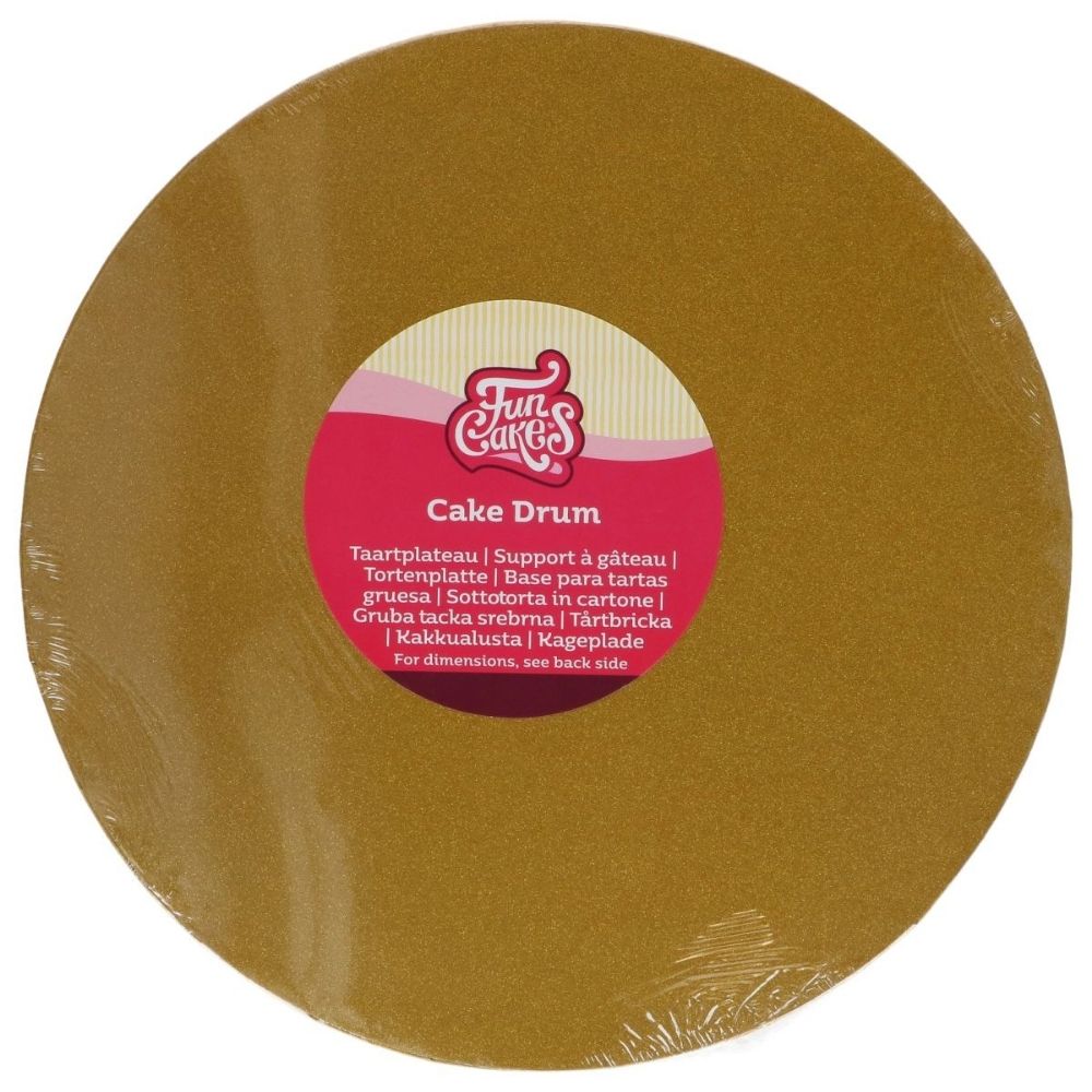 FunCakes 12mm Shimmering Gold Round Cake Drum Board