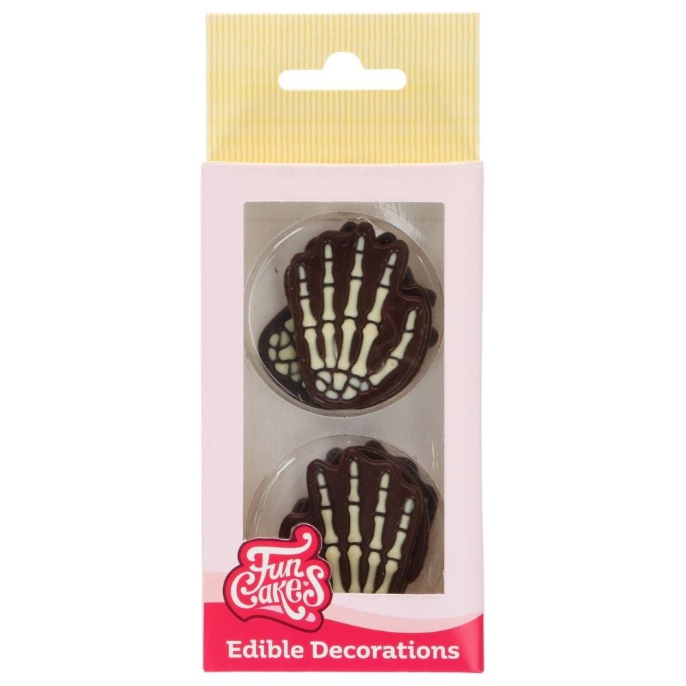 FunCakes Skeleton Hands Chocolate Decorations Pack of 6