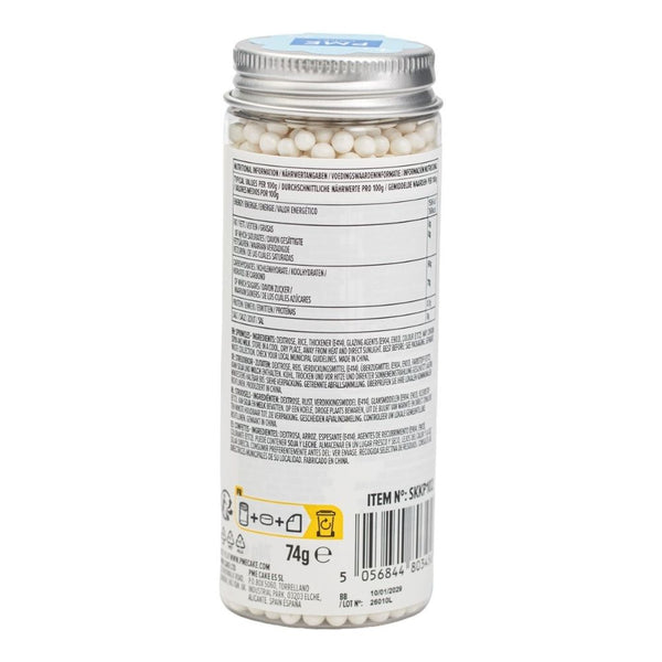 PME 4mm Bright White Pearl Sprinkles 74g