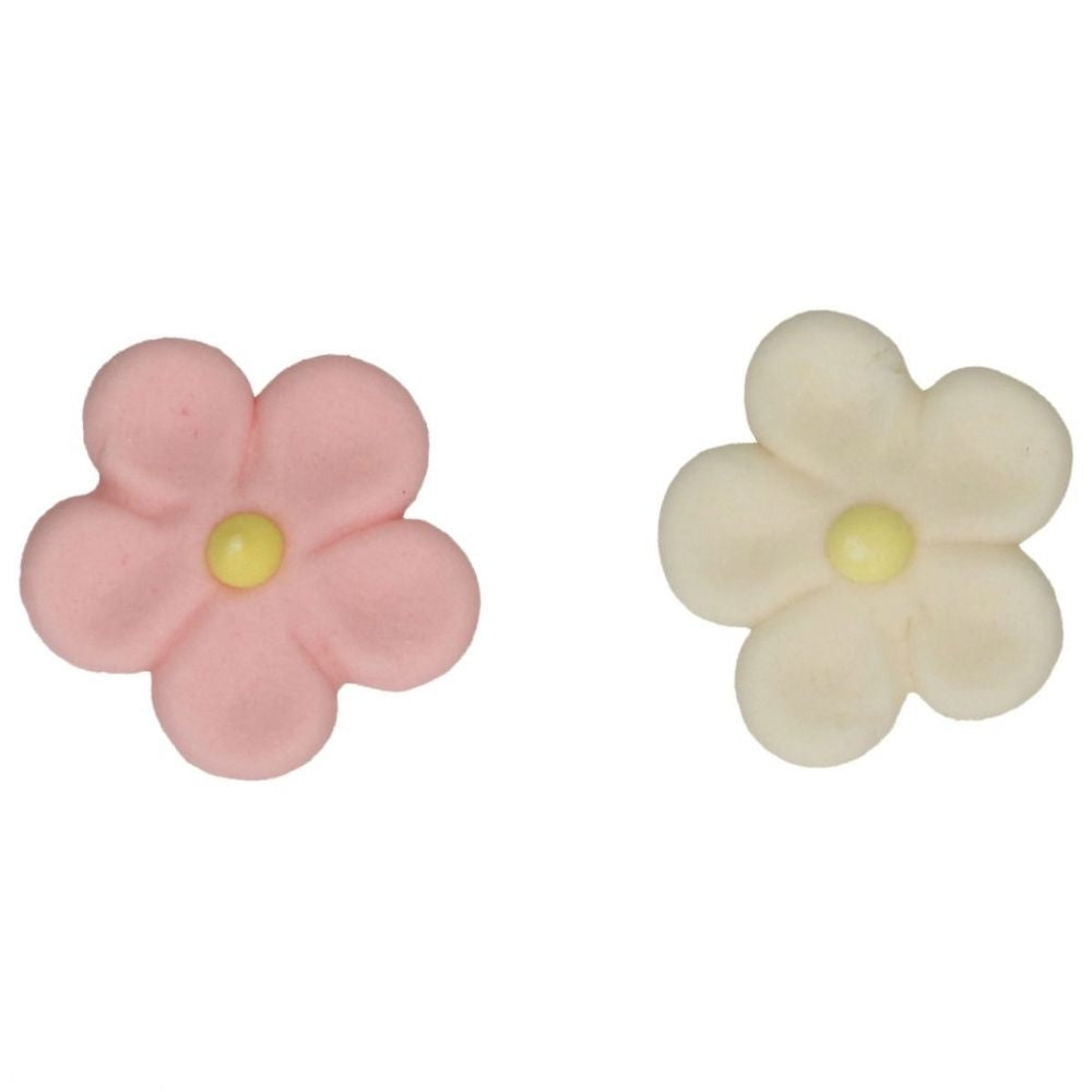 FunCakes White & Pink Daisies Sugarpaste Decorations Set of 12