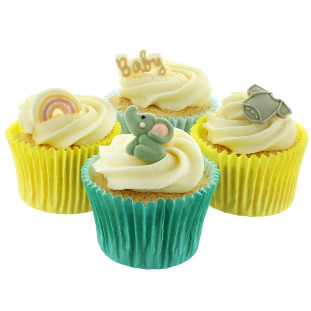 Culpitt Baby Green Edible Sugar Toppers Set Of 12
