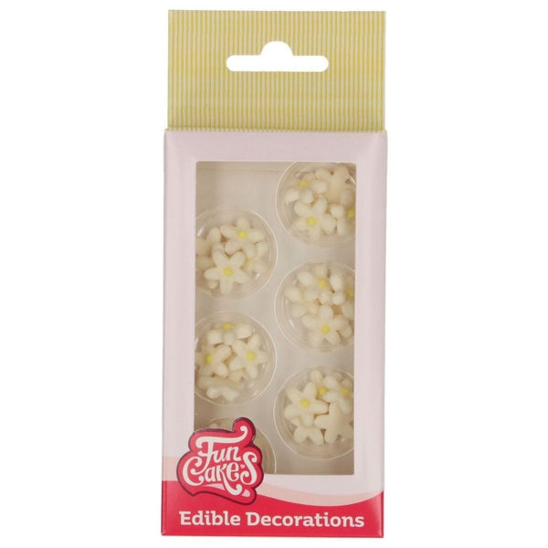 FunCakes White & Yellow Chrysanthemum Sugarpaste Decorations Set of 30