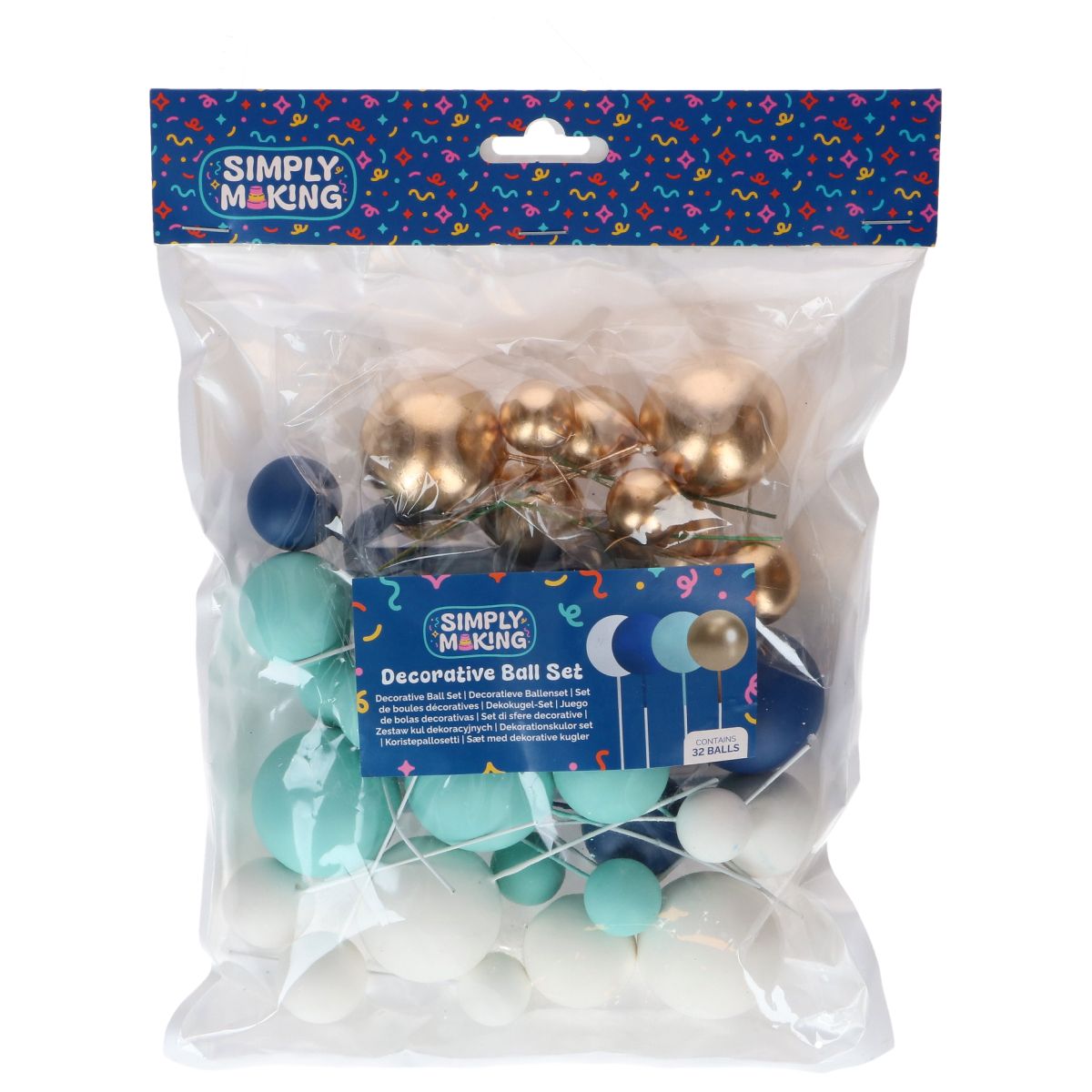 Simply Making Blue Ombre & Gold Decorative Ball Set