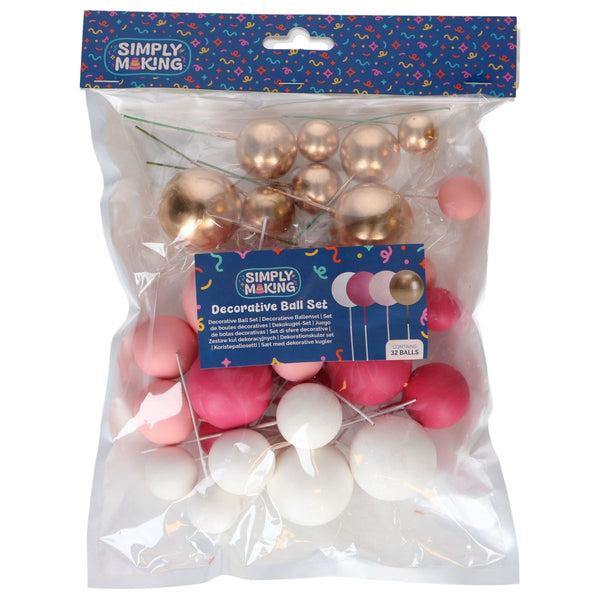 Simply Making Hot Pink Ombre & Gold Decorative Ball Set