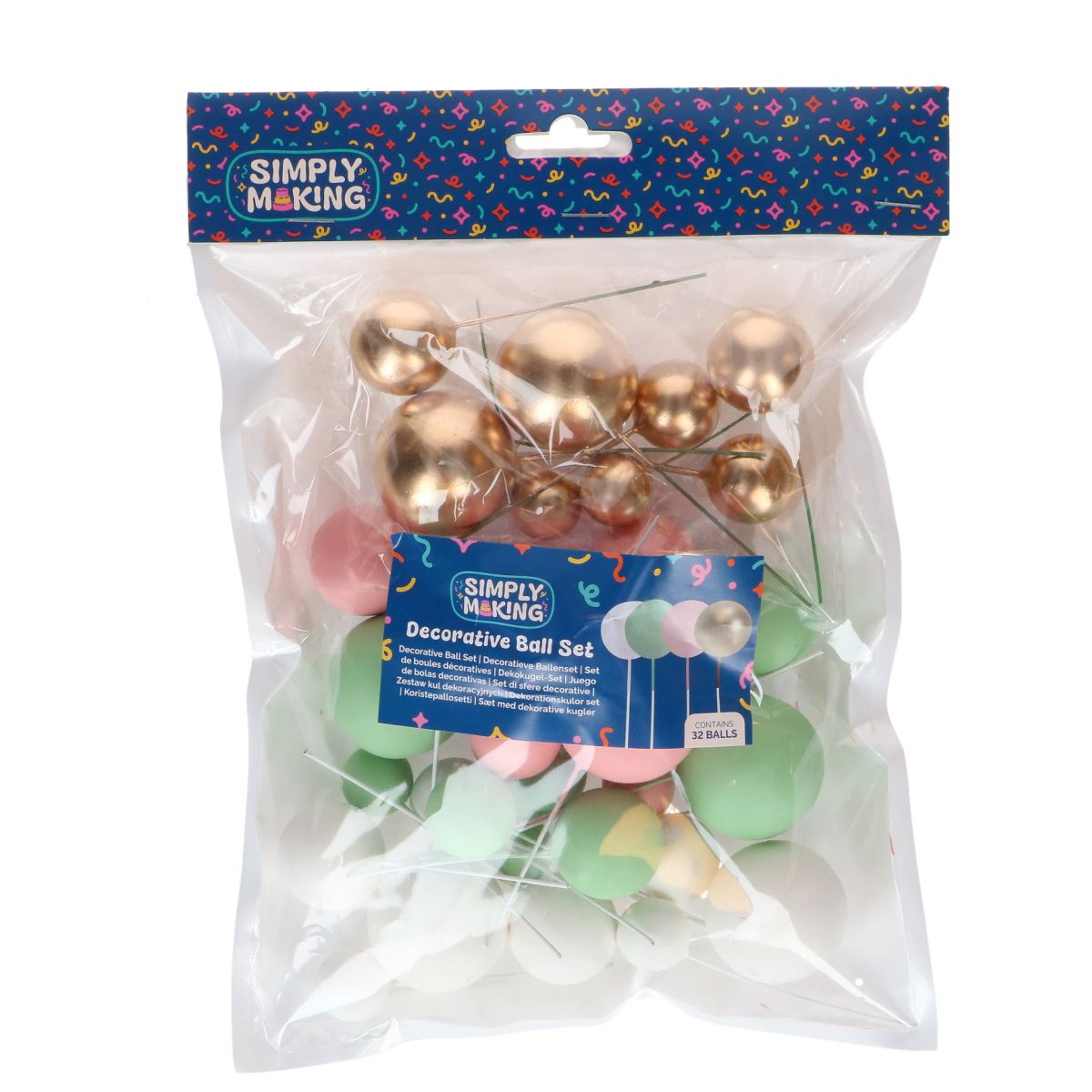 Simply Making Pastel Pink & Green & Gold Decorative Ball Set