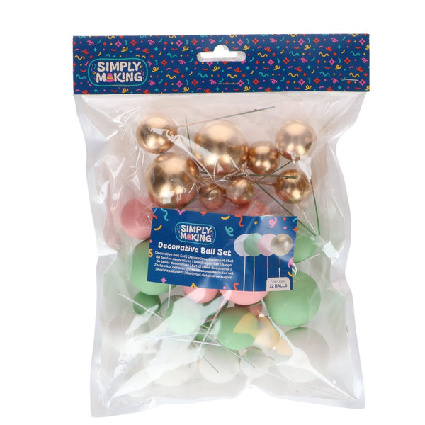 Simply Making Pastel Pink & Green & Gold Decorative Ball Set