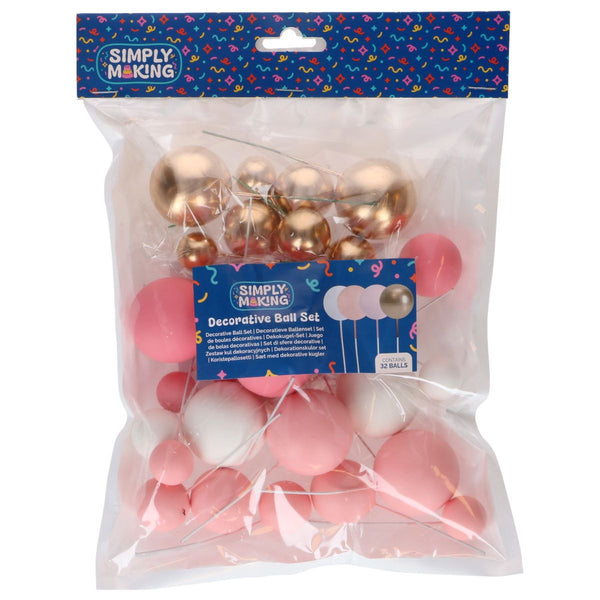 Simply Making Pink Ombre & Gold Decorative Ball Set