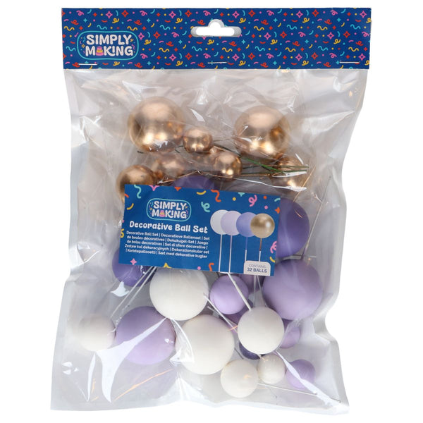 Simply Making Purple Ombre & Gold Decorative Ball Set