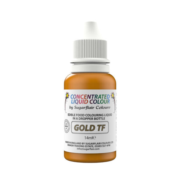 Sugarflair E171 Free - Gold Sugartint Droplet Paint 14ml